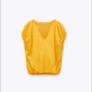 Zara Mustard Bubble Top NWT